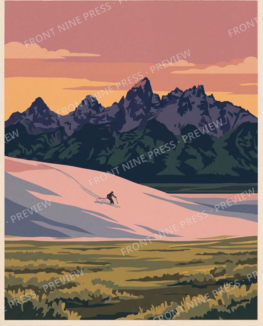 Ski & Mountains landscape artwork